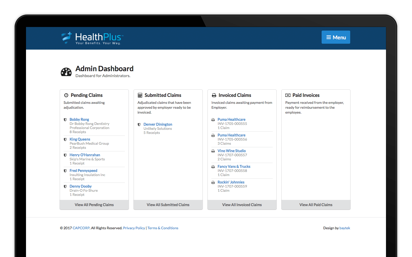 HealthPlus - Claims Management Platform HealthPlus - Claims Management Platform